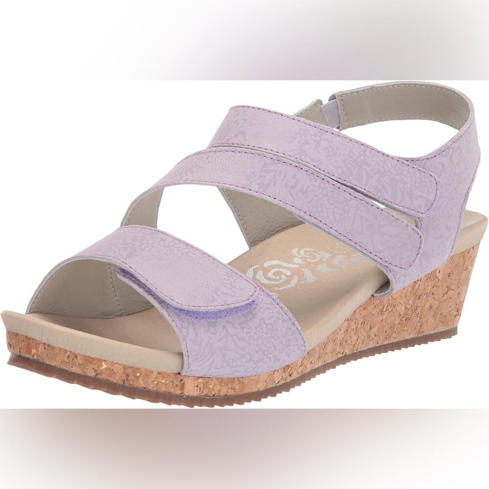 Propét Women's Lavender Millie Cork Wedge Sandal Size 10 Wide